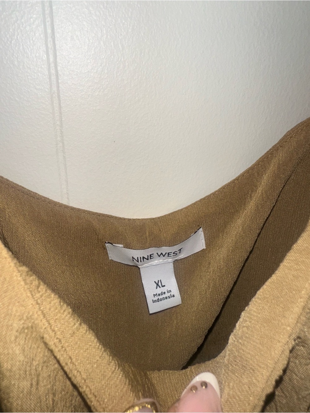 Nine West Women's Ruffle-Front Tank Top in Mustard - Picture 3 of 9